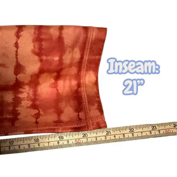 Athleta Orange Tie‎ Dye Elation Printed Capri Leggings Women's M High Rise - Picture 8 of 9